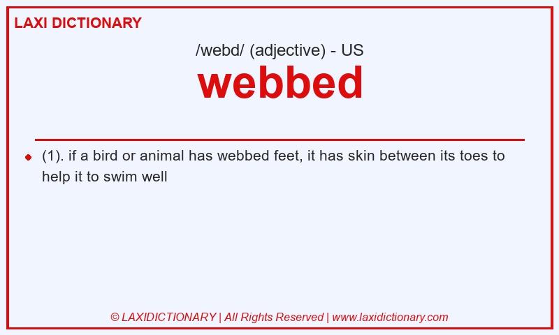 Definition webbed in American English