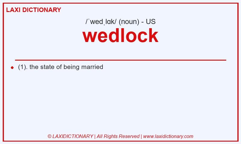 Definition wedlock in American English