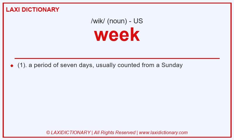 Definition week in American English