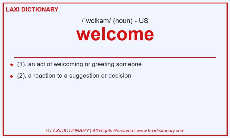 Definition welcome in American English