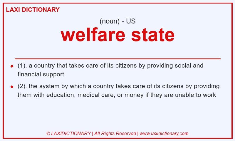Definition welfare state in American English