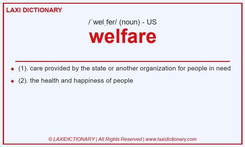 Definition welfare in American English
