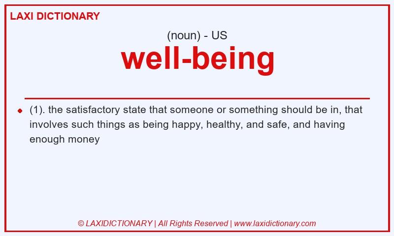 Definition well-being in American English