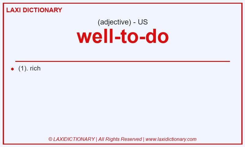 Definition well-to-do in American English