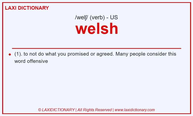 Definition welsh in American English