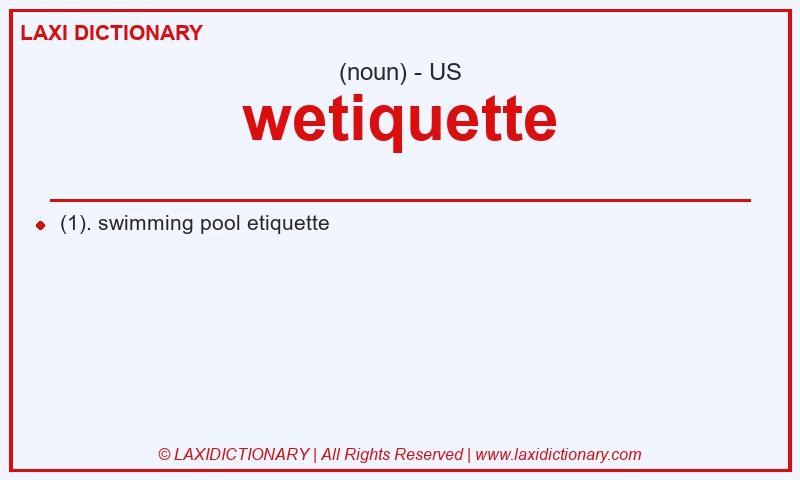 Definition wetiquette in American English