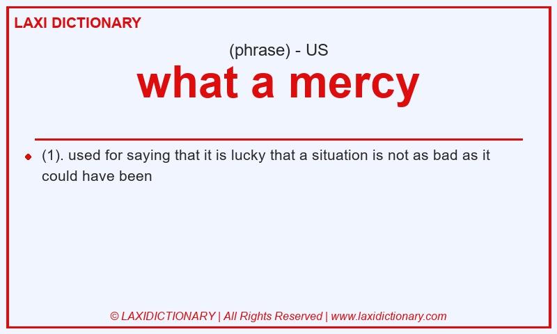 Definition what a mercy in American English