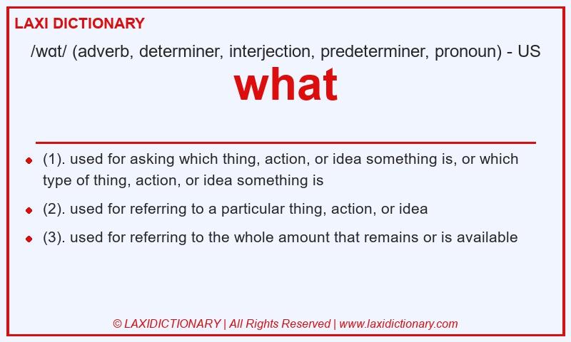 Definition what in American English