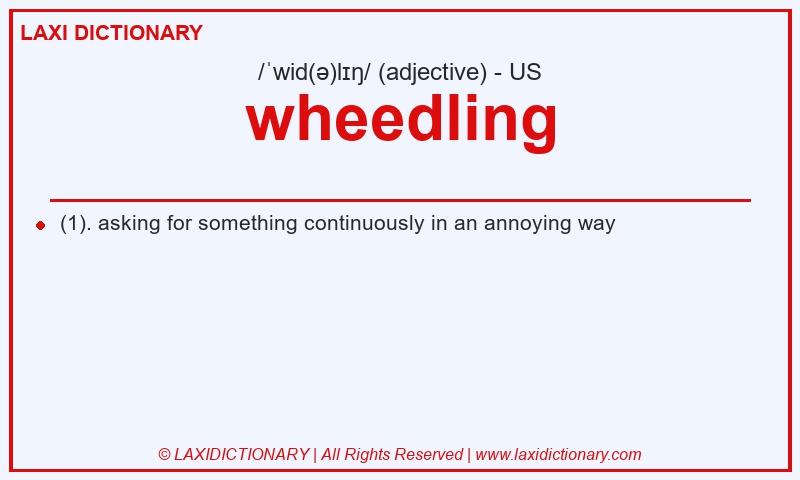 Definition wheedling in American English