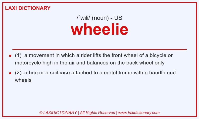 Definition wheelie in American English
