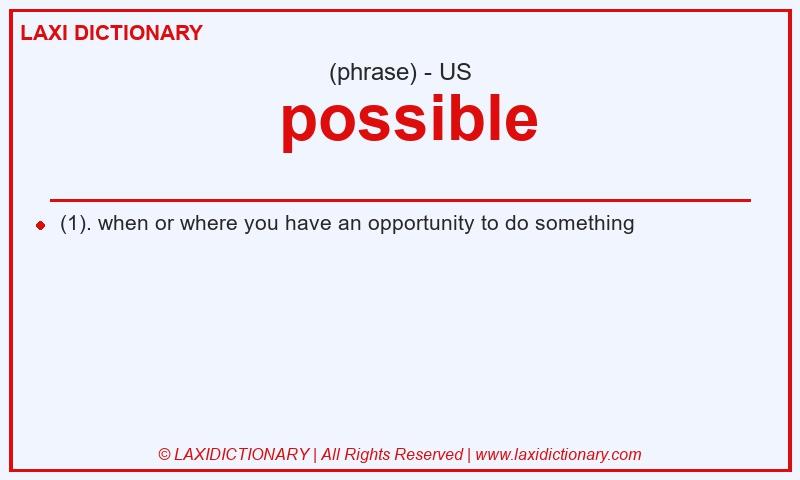 Definition possible in American English