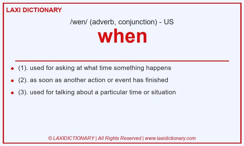 Definition when in American English
