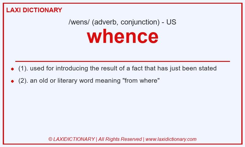 Definition whence in American English