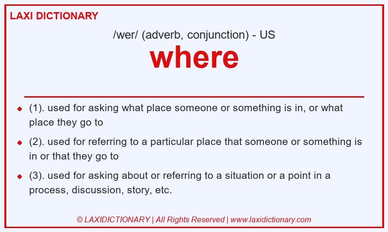Definition where in American English