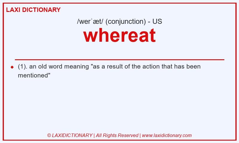 Definition whereat in American English