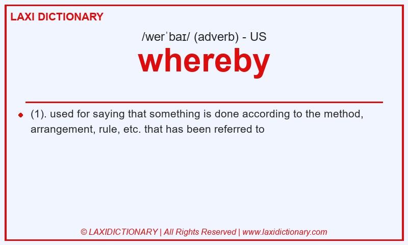 Definition whereby in American English