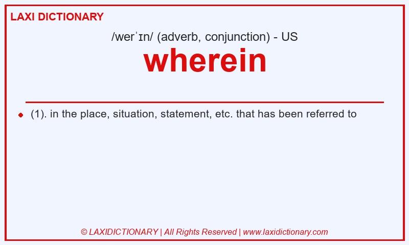Definition wherein in American English