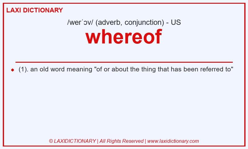 Definition whereof in American English