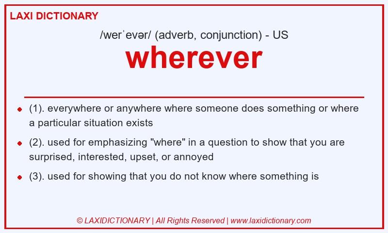 Definition wherever in American English