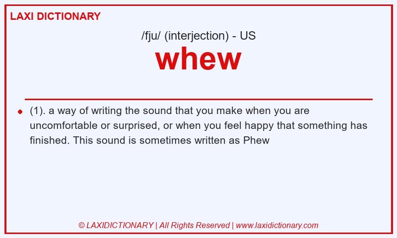 Definition whew in American English