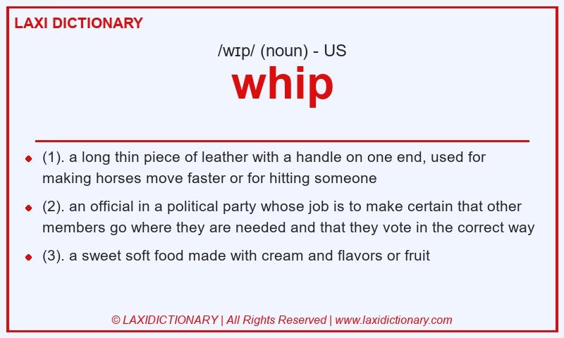 Definition whip in American English