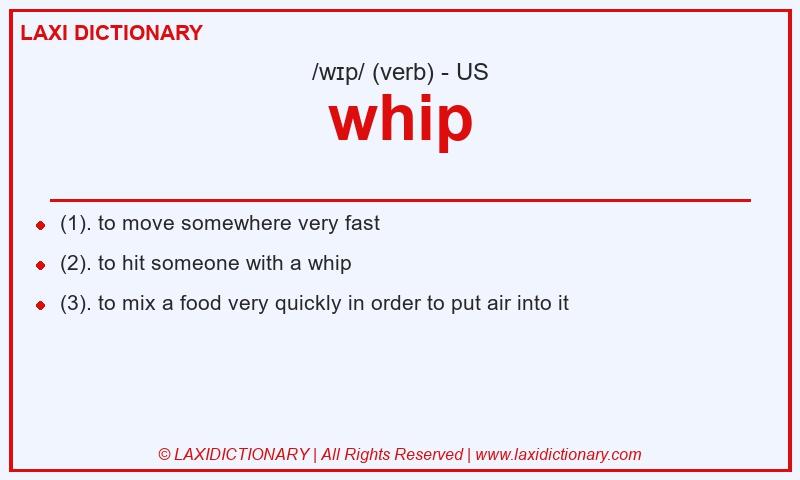 Definition whip in American English