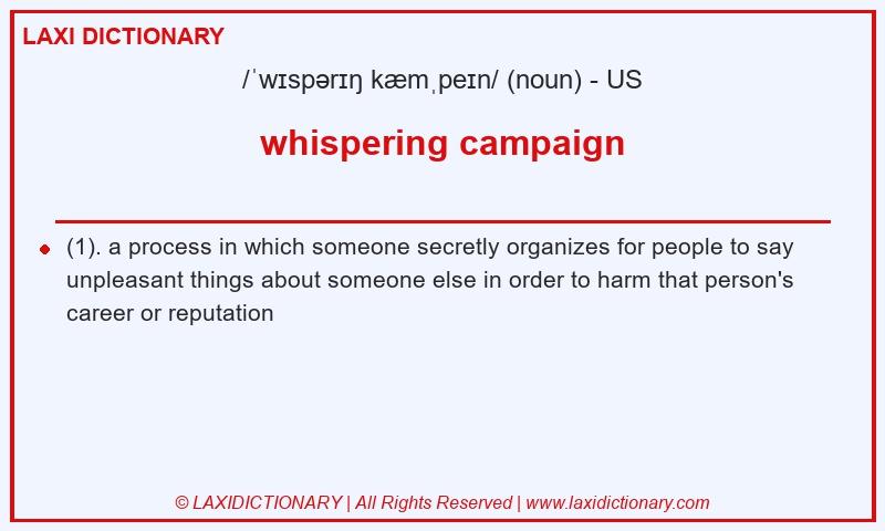 Definition whispering campaign in American English