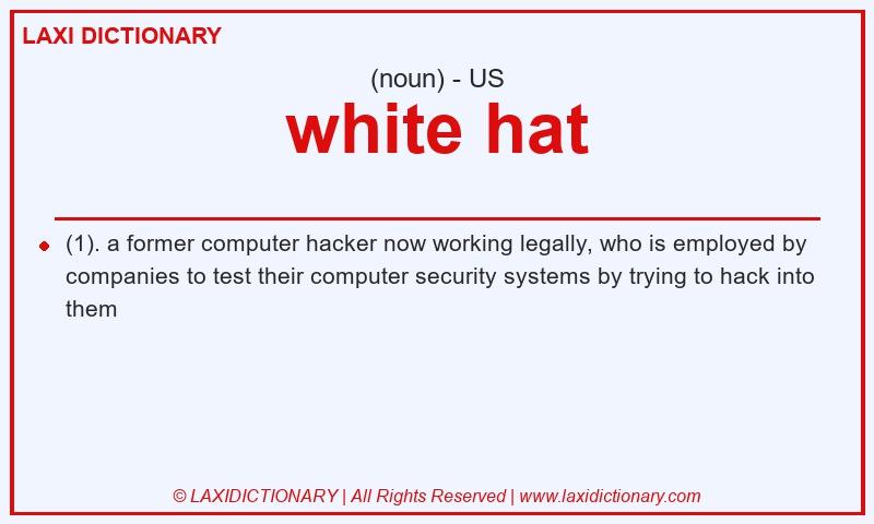 Definition white hat in American English