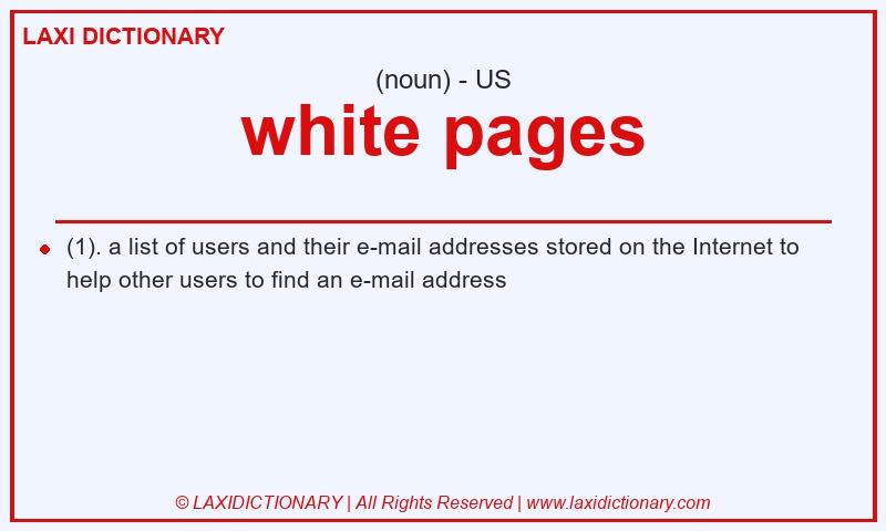 Definition white pages in American English