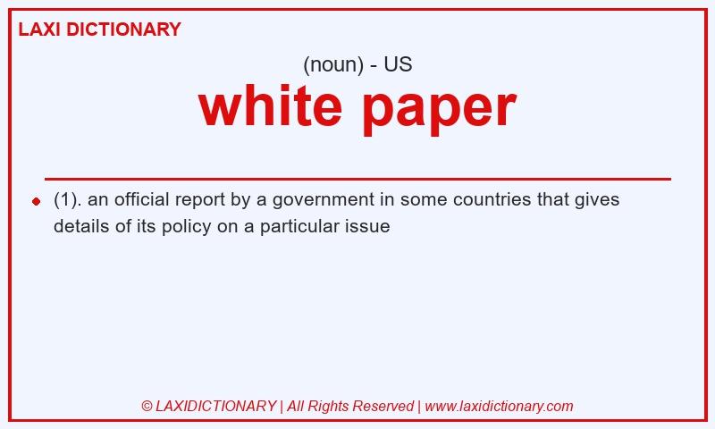 Definition white paper in American English
