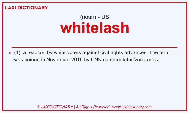 Definition whitelash in American English