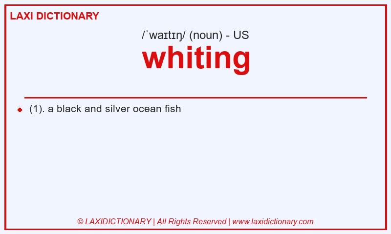 Definition whiting in American English