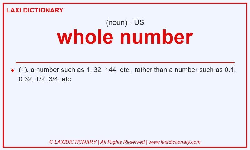 Definition whole number in American English