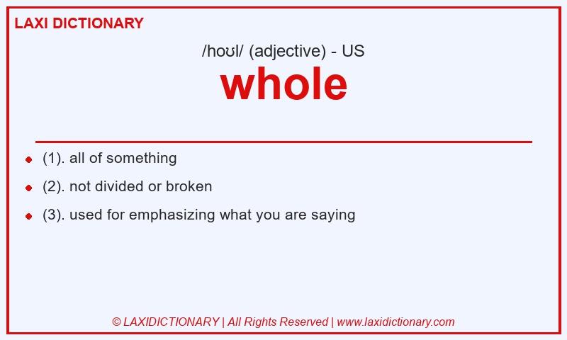 Definition whole in American English
