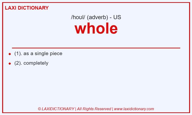 Definition whole in American English