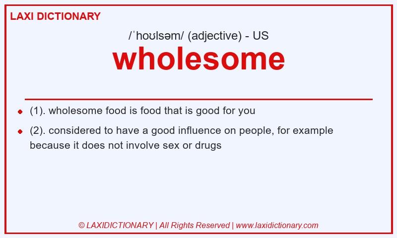 Definition wholesome in American English