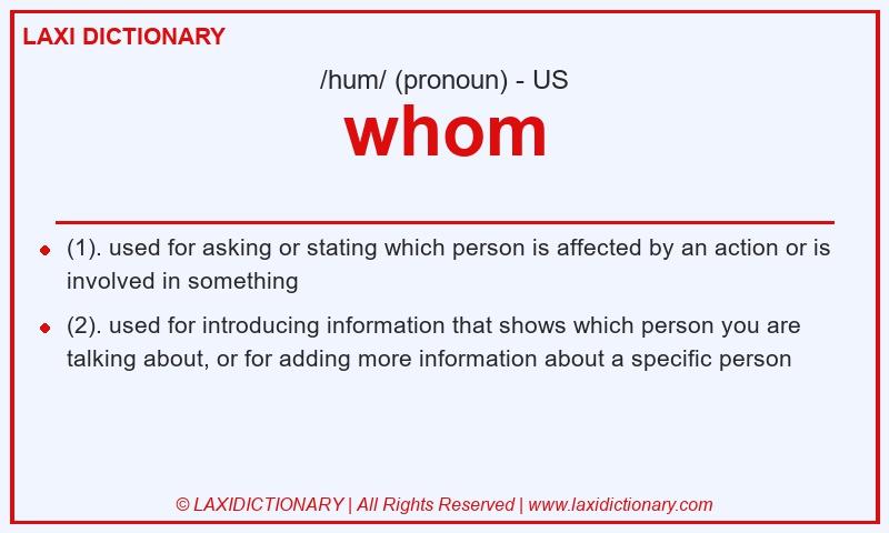 Definition whom in American English