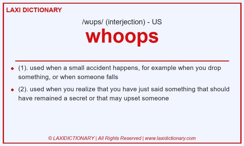 Definition whoops in American English