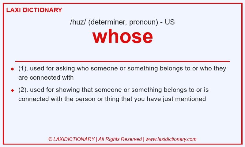 Definition whose in American English