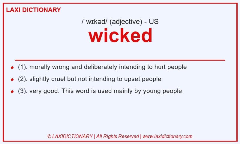 Definition wicked in American English
