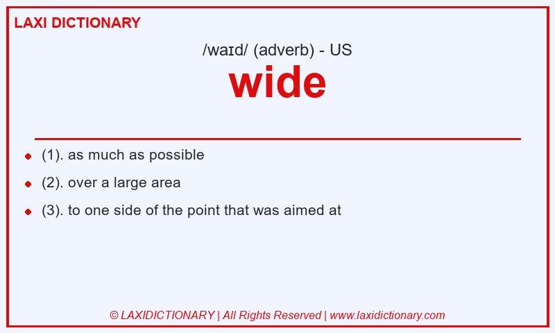 Definition wide in American English