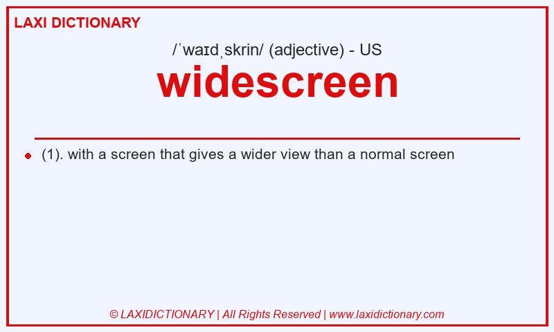Definition widescreen in American English