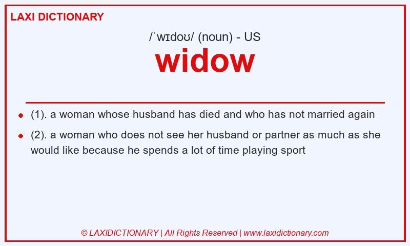 Definition widow in American English