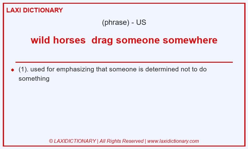 Definition wild horses drag someone somewhere in American English