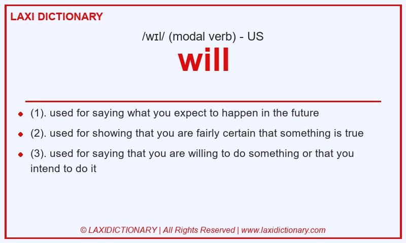 Definition will in American English
