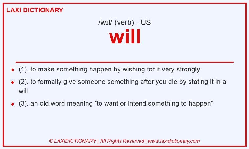 Definition will in American English