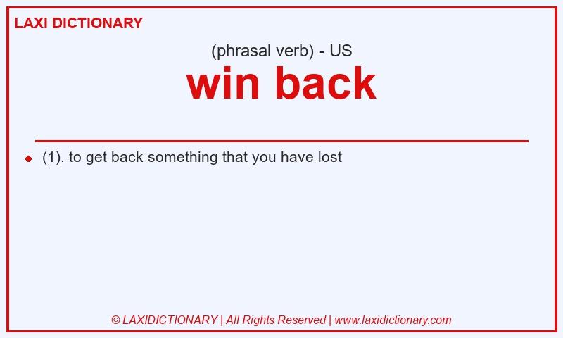 Definition win back in American English