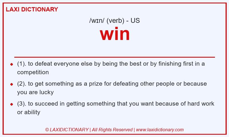 Definition win in American English