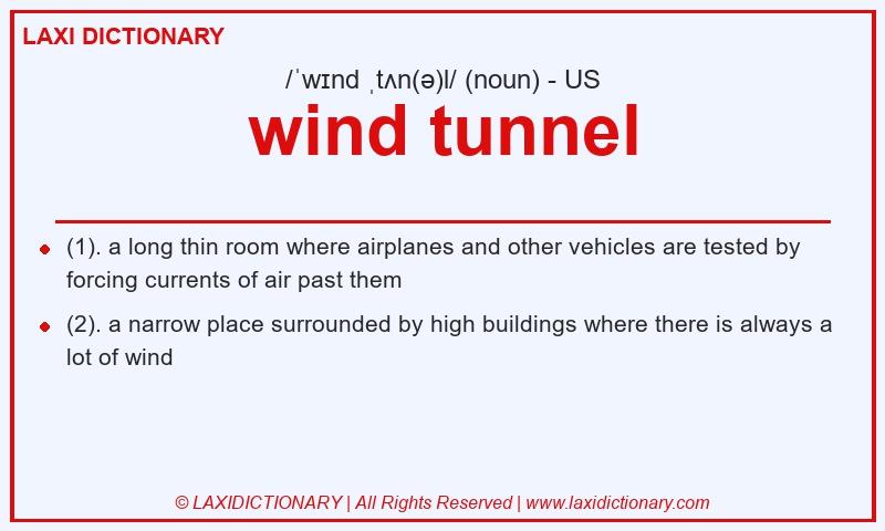 Definition wind tunnel in American English