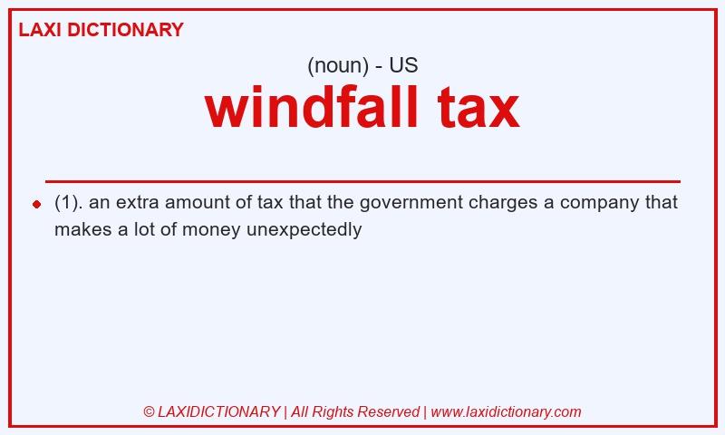 Definition windfall tax in American English